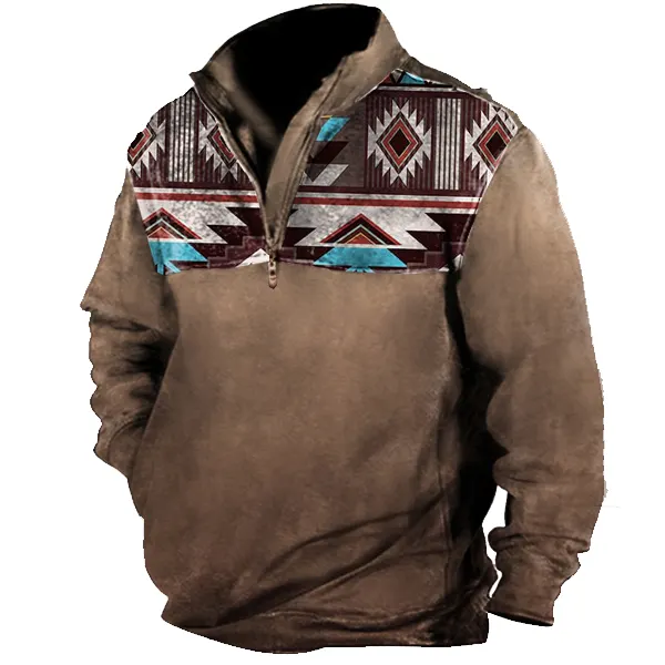 Men's Aztec Quarter Zip Winter Sweatshirt Only $22.89 - Wayrates.com 