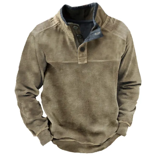 Men's Outdoor Casual Stand Collar Long Sleeve Sweatshirt Only $21.89 - Wayrates.com 