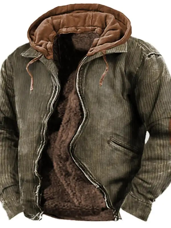 Men's Outdoor Tactical Plus Fleece Warm Thick Hooded Jacket - Simplyion.com 
