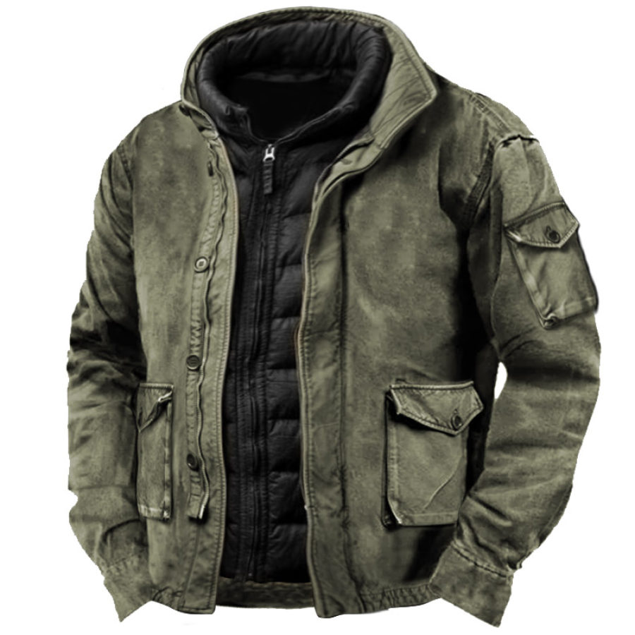 

Men's Vintage Outdoor Thermal Pocket Tactical Jacket