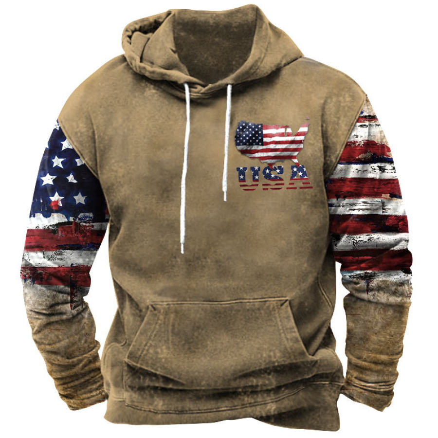 

Men's American Flag Print Hoodie