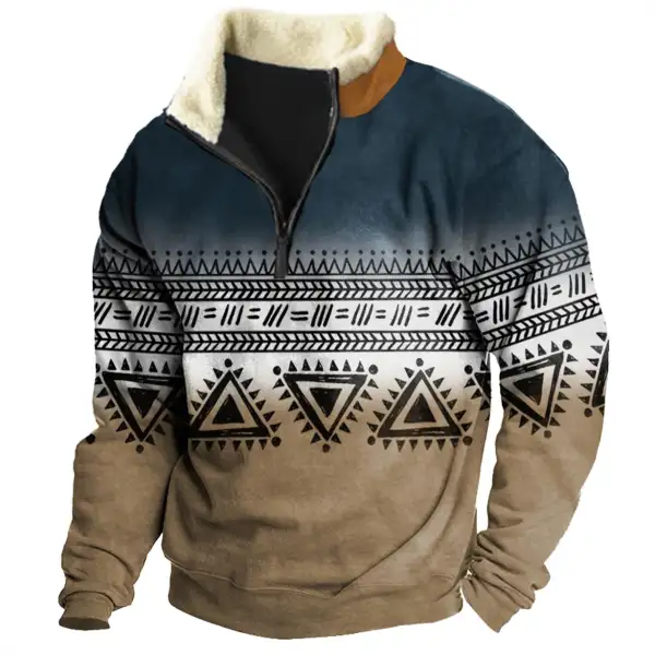Men's Vintage Aztec Gradient Quarter Zip Sweatshirt Only $22.89 - Wayrates.com 