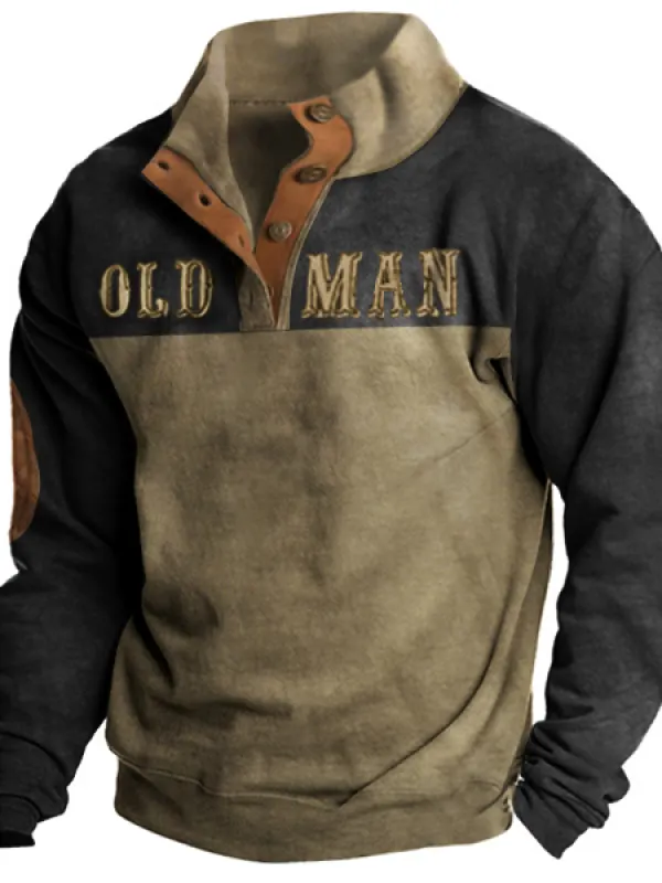 Men's Outdoor Old Men Tactical Henley Sweatshirt - Menbarn.com 