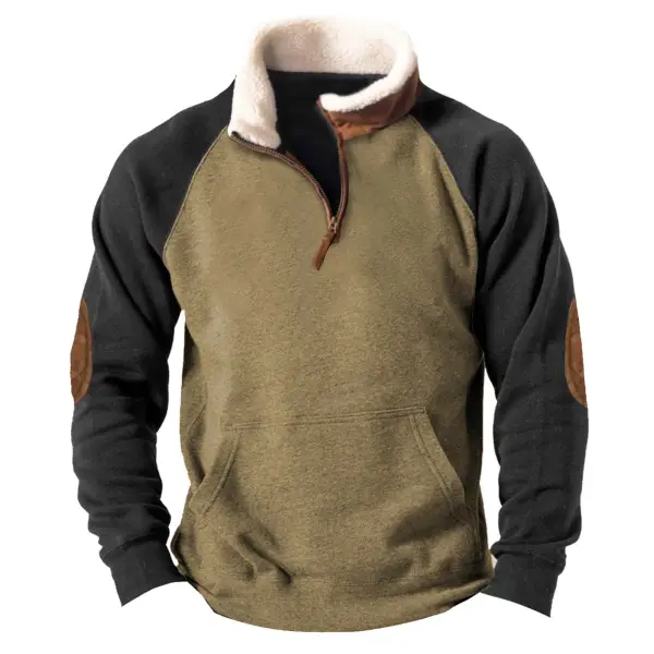Men's Outdoor Tactical Colorblock Pocket Quarter Zip Sweatshirt Only $23.89 - Wayrates.com 