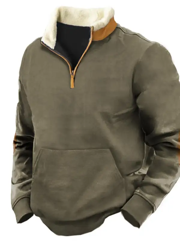 Men's Outdoor Tactical Quarter Pocket Zip Sweatshirt - Menbarn.com 
