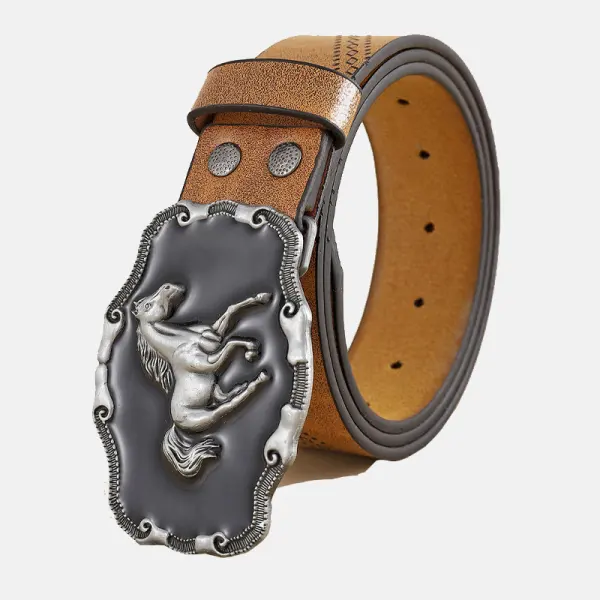 Men's Vintage Ethnic Western Cowboy Leather Belt - Keymimi.com 