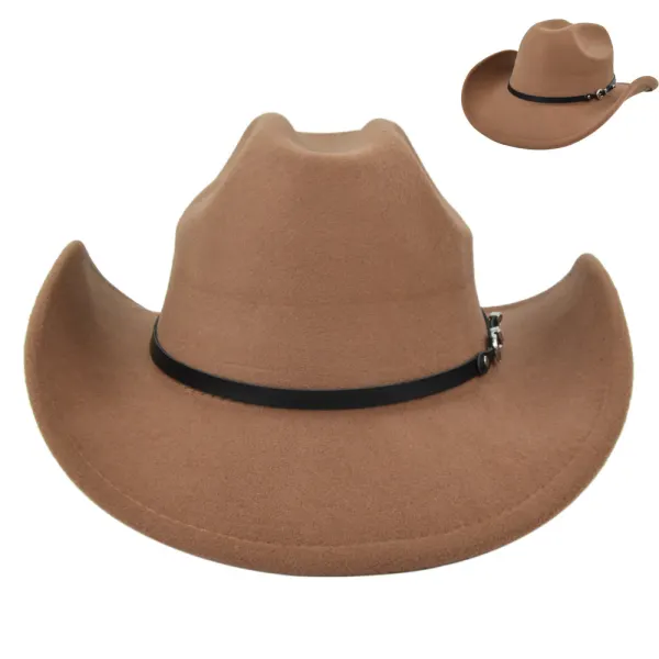 Men's Vintage Wool Cowboy Hat Yellowstone Jazz Hat - Keymimi.com 