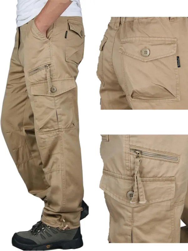 Men's Outdoor Multi Pocket Cotton Cargo Pants - Pragmaace.com 