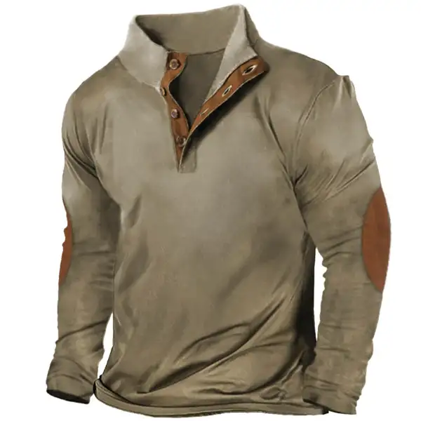 Men's Outdoor Tactical Colorblock Henley Long Sleeve T-Shirt Only $27.89 - Wayrates.com 