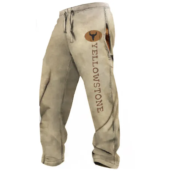Men's Vintage Western Yellowstone Casual Pants - Manlyhost.com 