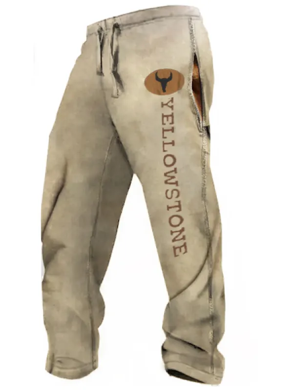 Men's Vintage Western Yellowstone Casual Pants - Menwyx.com 