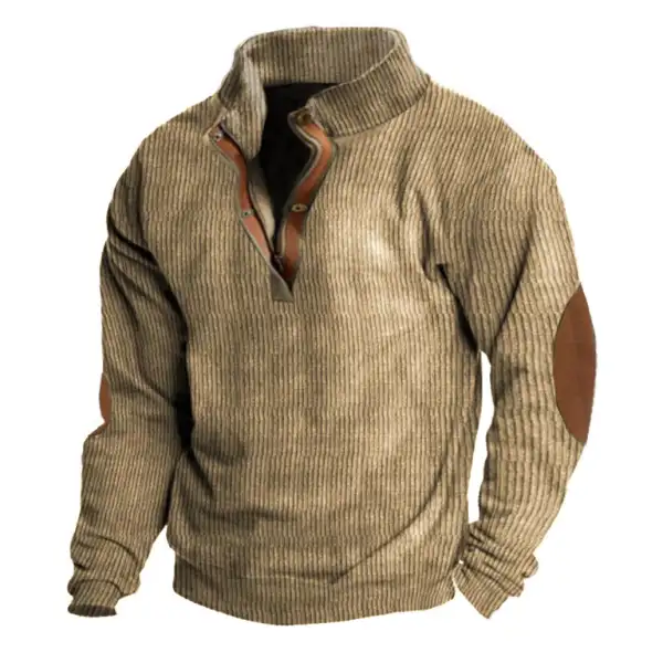 Men's Vintage Colorblock Zipper Stand Collar Sweatshirt Only $33.89 - Wayrates.com 