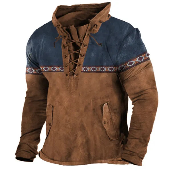 Men's Aztec Western Cowboy Henley Shirt Only $39.89 - Wayrates.com 
