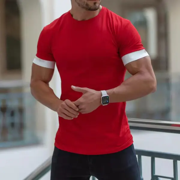 Men's Retro Casual Sports Round Neck Short Sleeve T-Shirt - Craftshock.com 