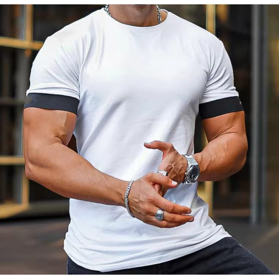 

Men's Retro Casual Sports Round Neck Short Sleeve T-Shirt
