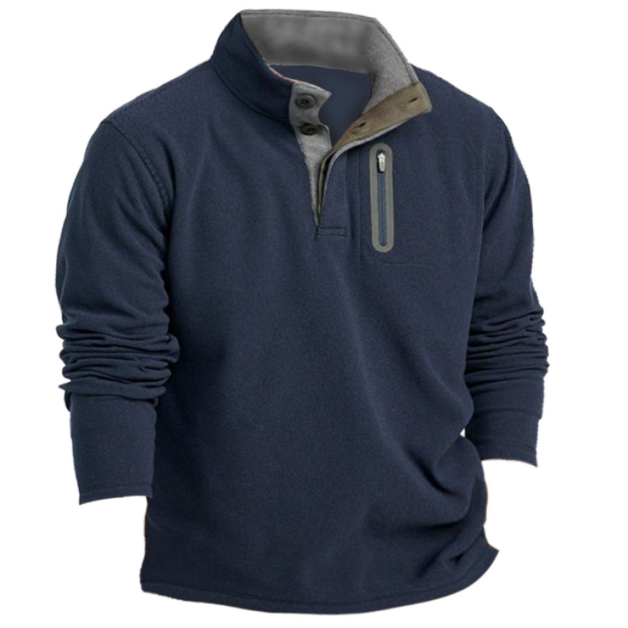 

Men's Outdoor Fleece Warm Stand Collar Sweatshirt