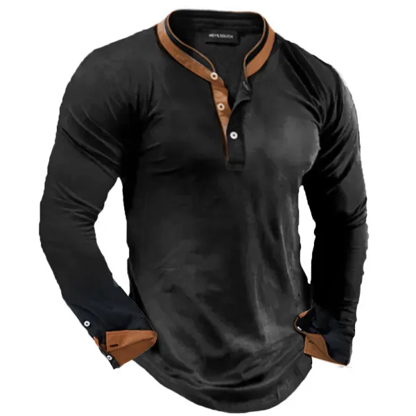 Men's Outdoor Colorblock Henley Polo Shirt Only NZD$41.89 - Wayrates.com 