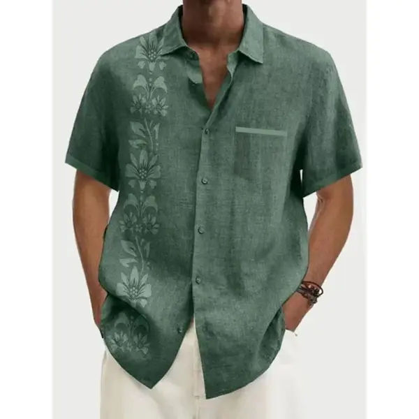 Men's Solid Color Casual Hawaiian Beach Shirt - Elementnice.com 
