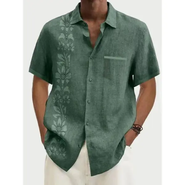 Men's Solid Color Casual Hawaiian Beach Shirt - Rabclub.com 