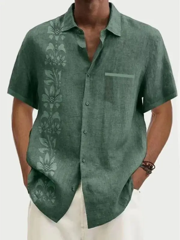 Men's Solid Color Casual Hawaiian Beach Shirt - Pragmaace.com 