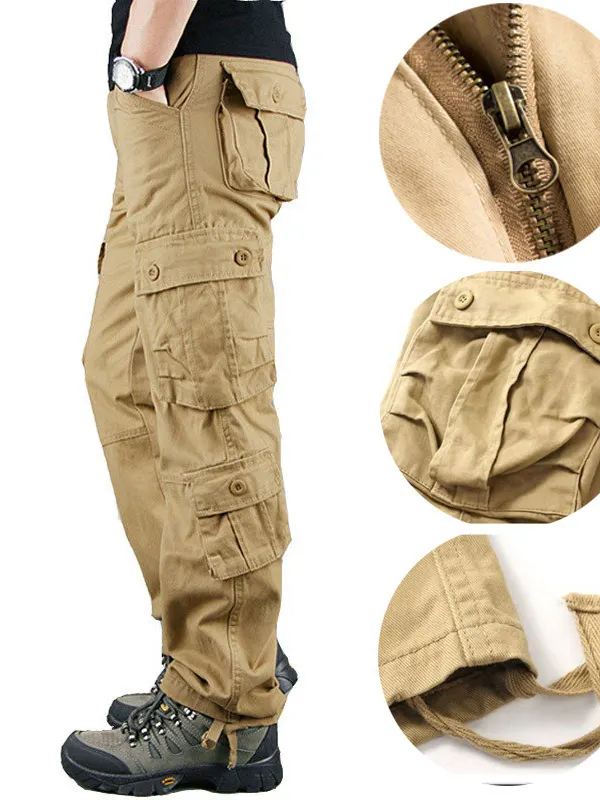Men's Outdoor Wear-resistant Tactical Multi-pocket Straight-leg Trousers - Wantbright.com 