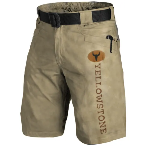 Men's Vintage Western Yellowstone Outdoor Tactical Shorts - Elementnice.com 