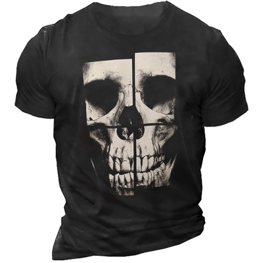 

Men's Vintage Skull Print Crewneck T-Shirt