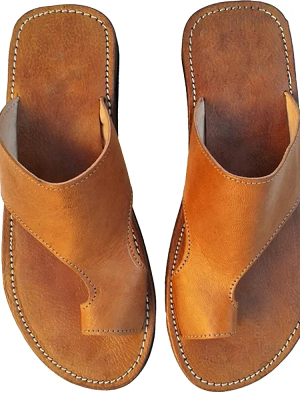 Men's Outdoor Retro PU Casual Slipper Sandals - Pragmaace.com 