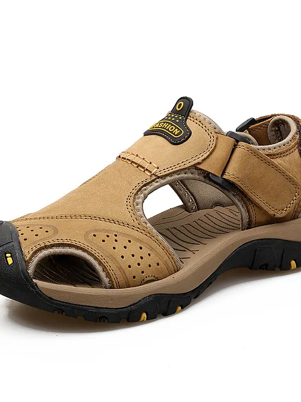 Men's Genuine Leather Double Wear Beach Sandals - Pragmaace.com 