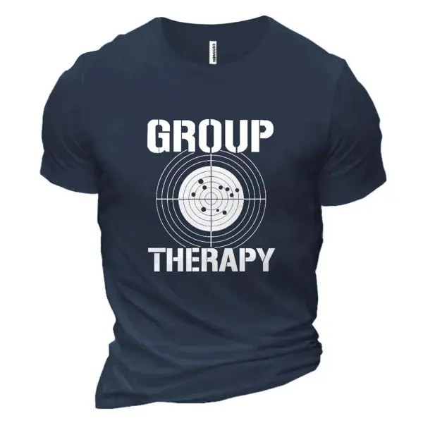 Men's Group Therapy Print Cotton T-Shirt - Kalesafe.com 