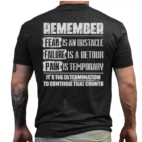 Remember Fear Is An Obstacle Men's Cotton T-Shirt Only CA$36.89 - Wayrates.com 
