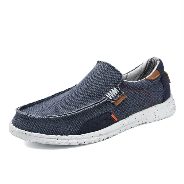Men's Lightweight Breathable Soft Comfortable Linen Upper Casual Sneakers Loafers - Cotosen.com 