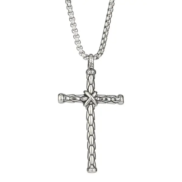 Men's Cross Titanium Steel Necklace - Menzfolk.com 