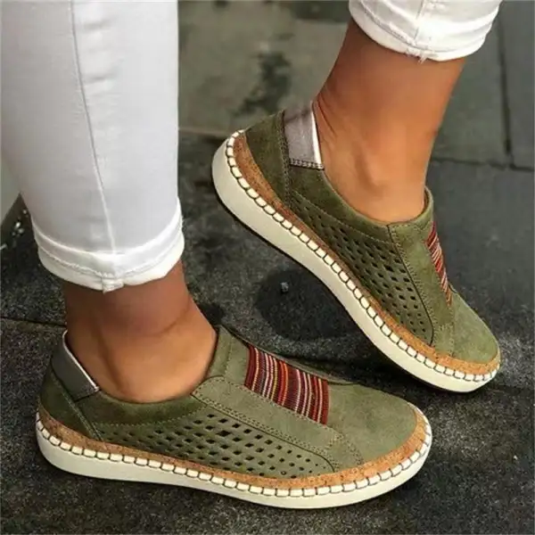 Women's Slip-Ons Plus Size Outdoor Daily Flat Heel Round Toe Casual Faux - Elementnice.com 