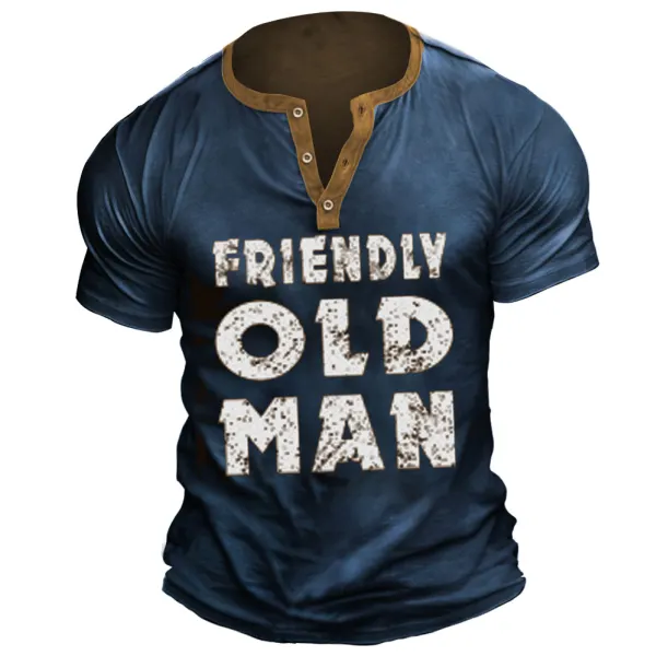 Friendly Old Man Men's Henley T-Shirt Only $22.89 - Wayrates.com 