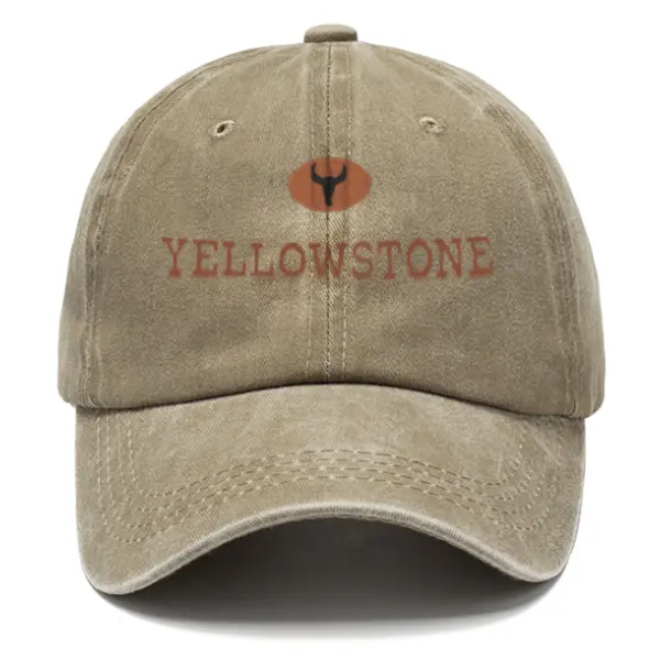 Men's Vintage Yellowstone Print Wash Sun Hat - Elementnice.com 