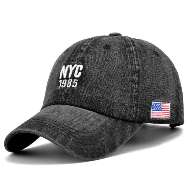 Men's NYC Embroidered Washed Sun Hat - Keymimi.com 