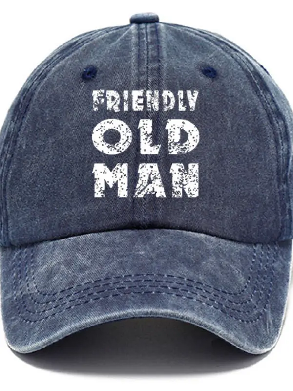 Vintage Old Man Print Sun Hat - Simplyion.com 