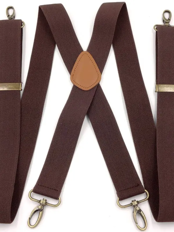 Men's Trousers Elastic Shoulder Strap Hook Buckle Suspenders Clip - Menbarn.com 