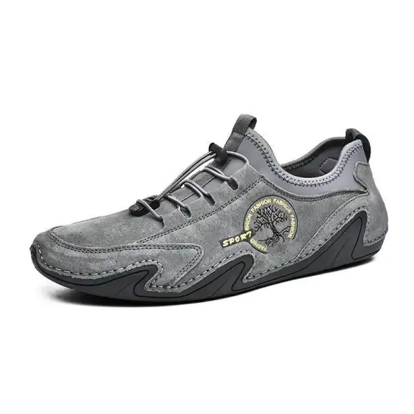 Men's Vintage Loafers Handmade Leather Shoes - Sunhopebloom.com 