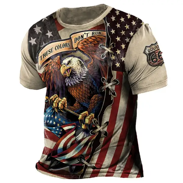 Men's Vintage American Eagle Route 66 Short Sleeve T-Shirt Only $19.99 - Elementnice.com 