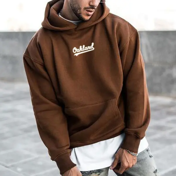 Oakland Print Hooded Sports Sweatshirt - Sunhopebloom.com 