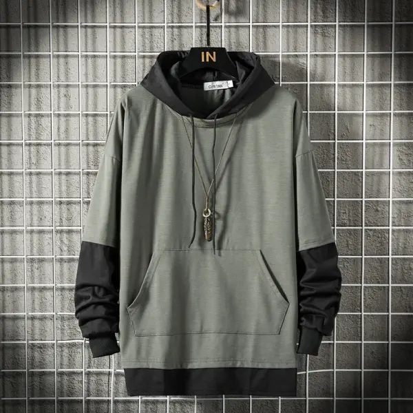 Color-block Hooded Sweatshirt - Sunhopebloom.com 