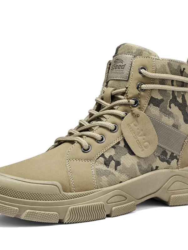 Men's Casual Camouflage Martin Boots Vintage Military Boots - Simplyion.com 