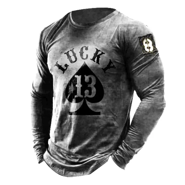 Mens Vintage Lucky Thirteen Retro T-Shirts Only $13.99 - Cotosen.com 