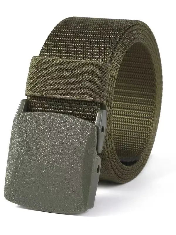 Men's Belt Army Green Solid Colored Party Work Cassual Belt - Wantbright.com 