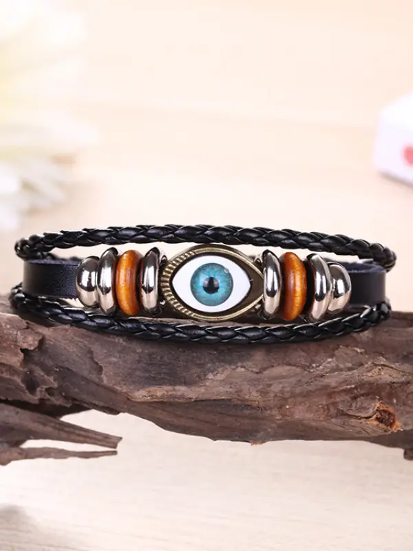 Leather Hand-woven Galaxy Astrology Luminous Adjustable Snap Buckle Wristband-retro Fashion Constellation Gift - Simplyion.com 