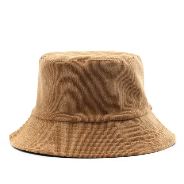 Bucket Hat Fashion Reversible Solid Color Outdoor Sun Hat Vintage Casual Khaki Navy Blue Black Army Green Brown Gray - Cotosen.com 