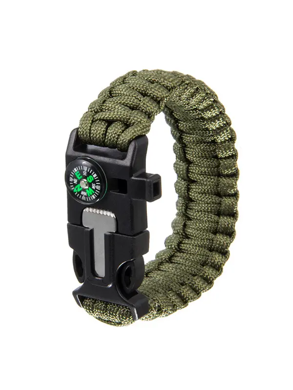 5 In 1 Compass Flint Bracelet Outdoor Escape Survival Hand Rope Survival Whistle Lifesaving Flint Bracelet - Fashionmia.chimpone.com 