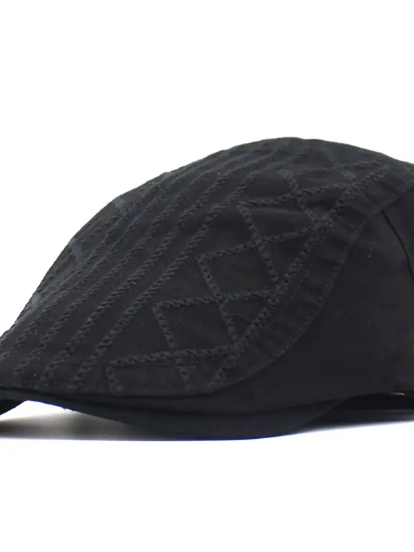 Embroidered Beret Stitching Retro Cap Men And Women Couples Cotton Outdoor Motorcycle Hats - Wantbright.com 